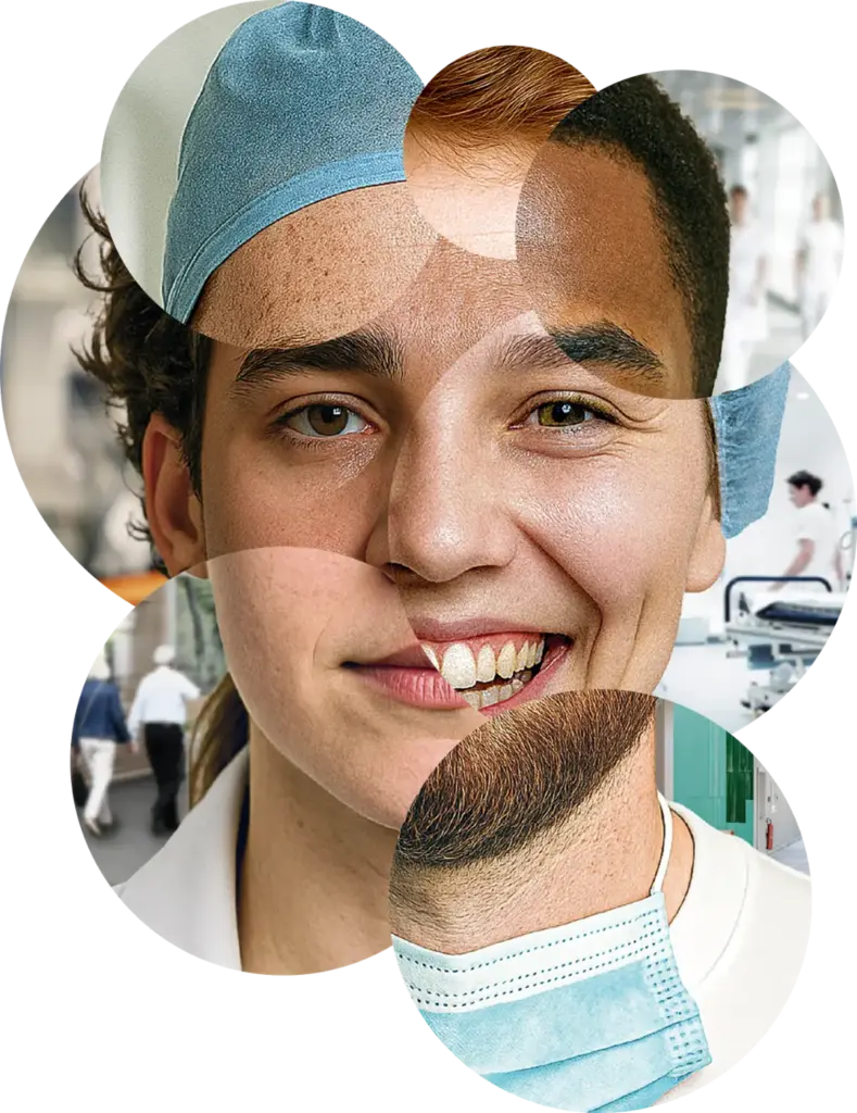 Collage af sundhedsfaglige